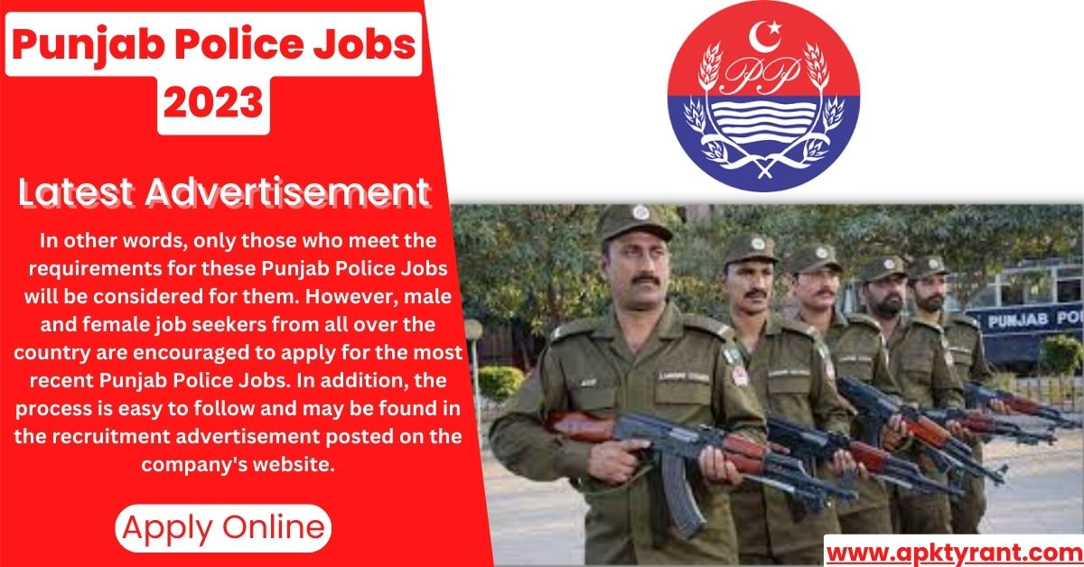Punjab Police Jobs 2023 For Matric Pass-Latest Advertisement